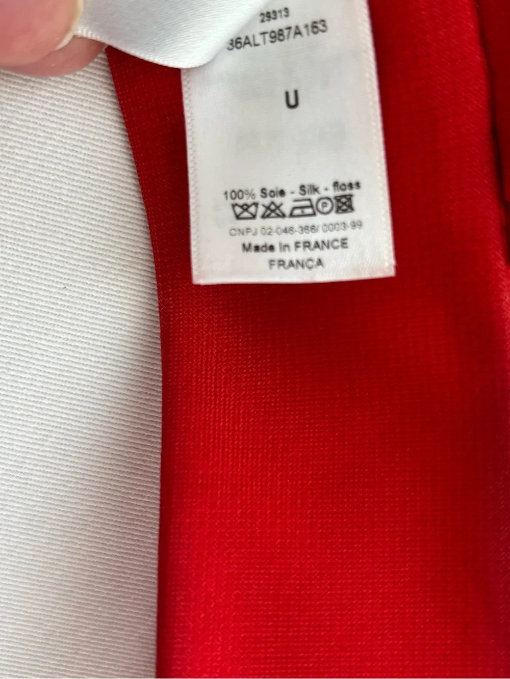 Dior Silk Gazar Collar Bow Scarf Faille in Dramatic Red
